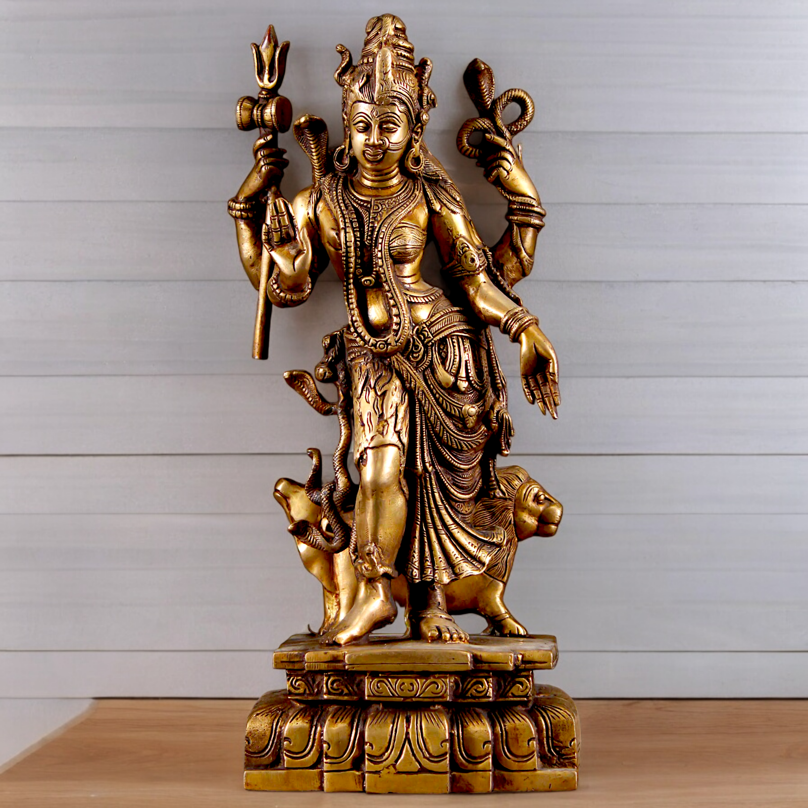 Online Shiv Parvati Ardhanarishvara solid Brass idol - 18 inches Nikuressence