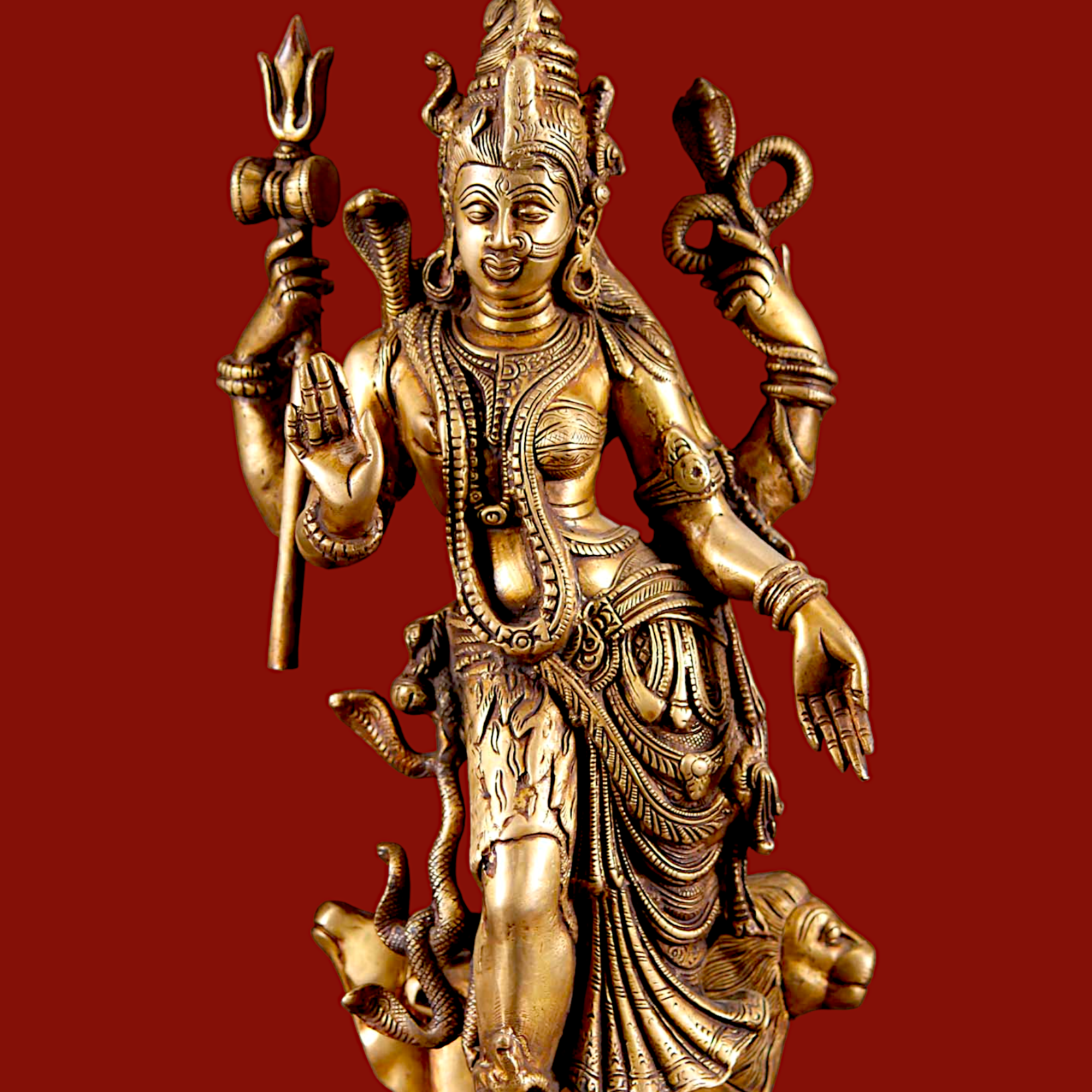 Online Shiv Parvati Ardhanarishvara solid Brass idol - 18 inches Nikuressence