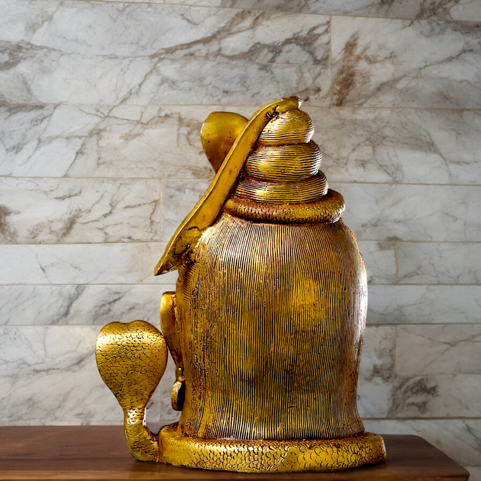 Lord Shiva Face Head Mahakaal Solid Brass idol - 10 inches Nikuressence