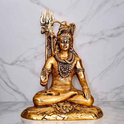 Lord Shiva Shankar ji solid brass statue - 12 inches Nikuressence