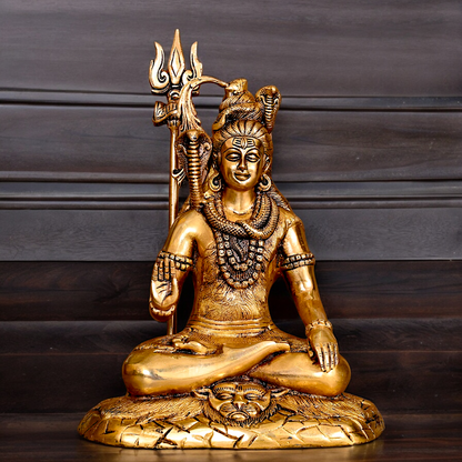 Lord Shiva Shankar ji solid brass statue - 12 inches Nikuressence