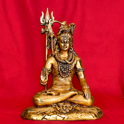Lord Shiva Shankar ji solid brass statue - 12 inches Nikuressence