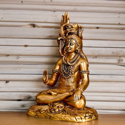 Lord Shiva Shankar ji solid brass statue - 12 inches Nikuressence