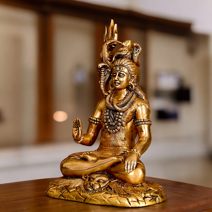 Lord Shiva Shankar ji solid brass statue - 12 inches Nikuressence