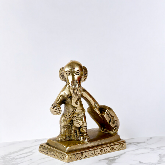 online Ganesha Ganpati Brass idol - 3.75 inches Nikuressence