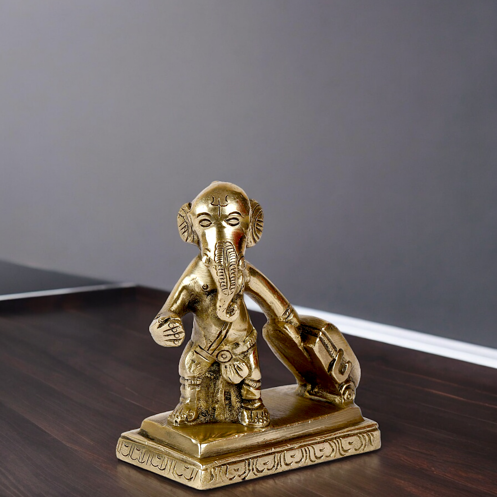 online Ganesha Ganpati Brass idol - 3.75 inches Nikuressence