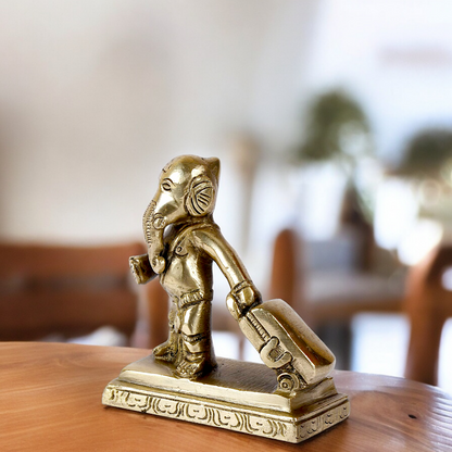 online Ganesha Ganpati Brass idol - 3.75 inches Nikuressence