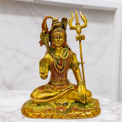 Lord Shiva Mahadev Bhagwan brass idol - 10.5 inches Nikuressence