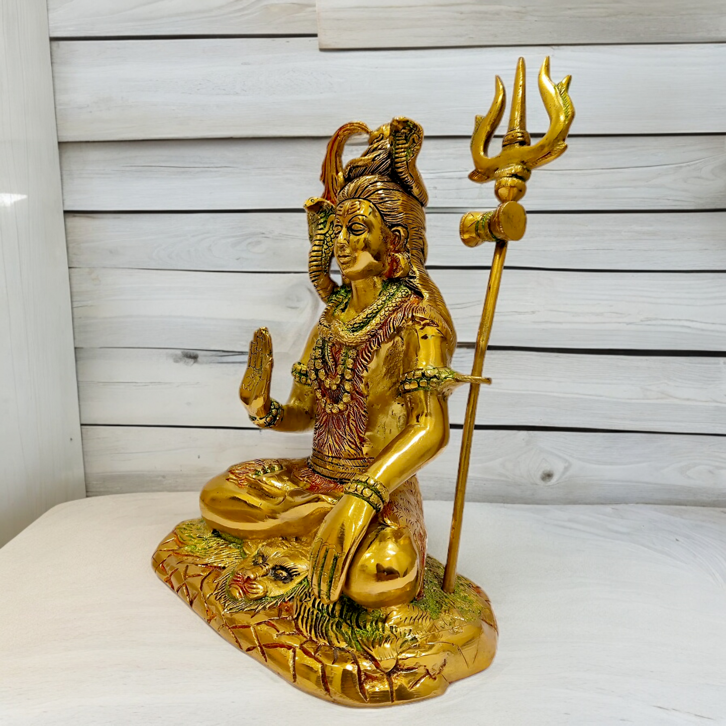 Lord Shiva Mahadev Bhagwan brass idol - 10.5 inches Nikuressence