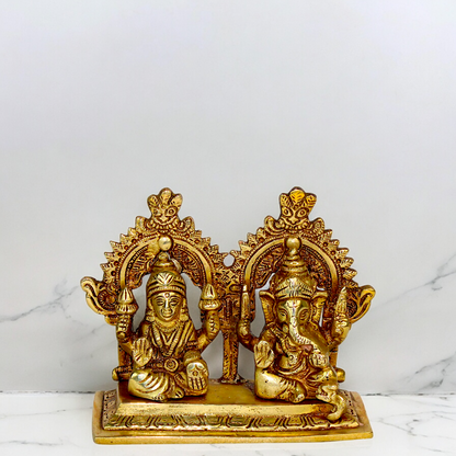 Buy Lakshmi Ganesh Solid brass idol - 4.5 inches Nikuressence