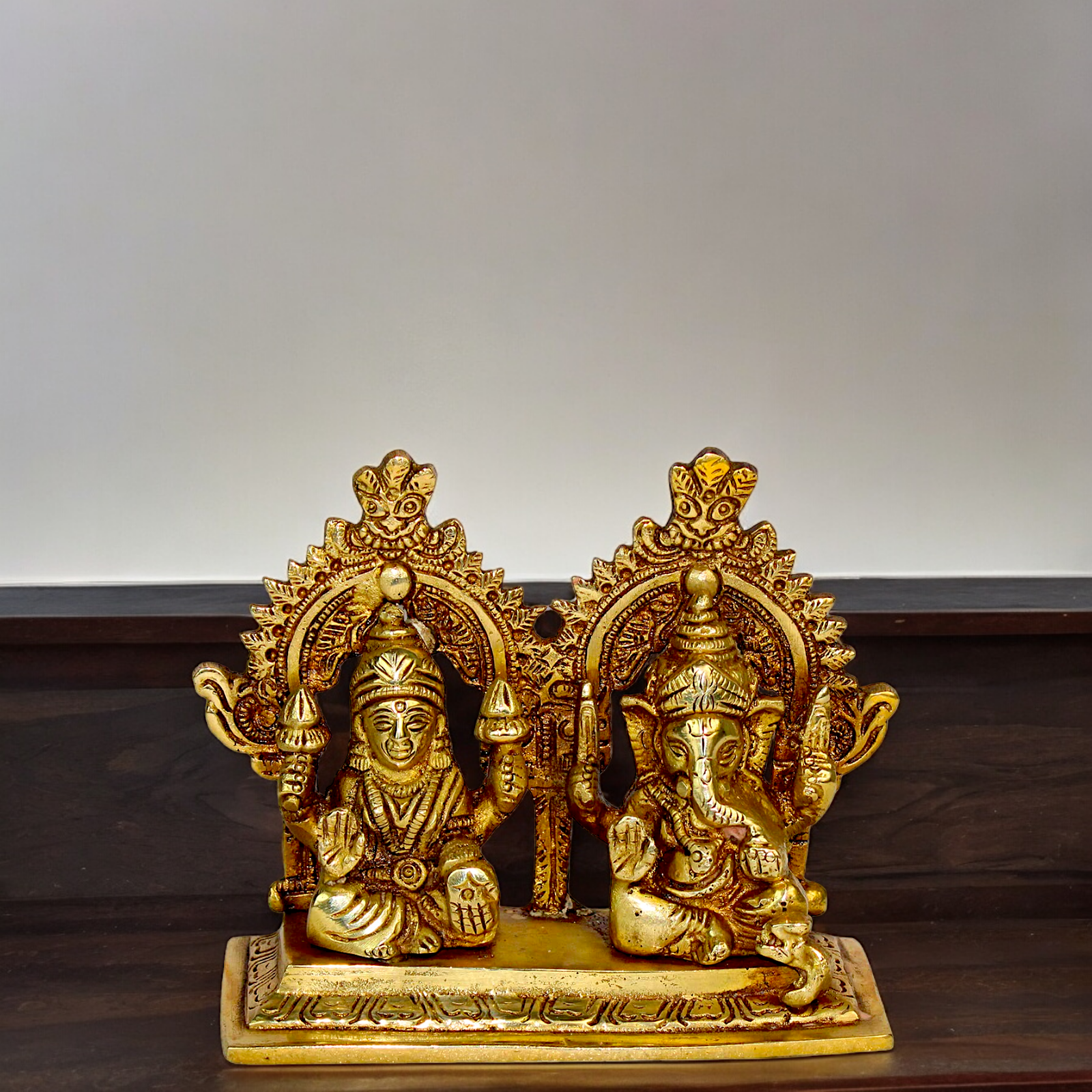 Buy Lakshmi Ganesh Solid brass idol - 4.5 inches Nikuressence