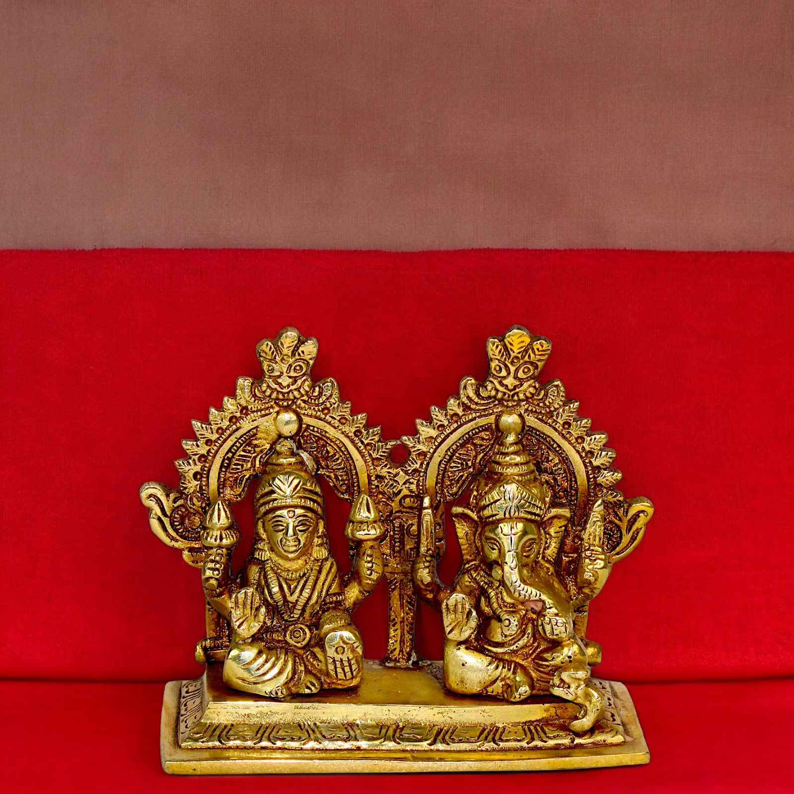 Buy Lakshmi Ganesh Solid brass idol - 4.5 inches Nikuressence