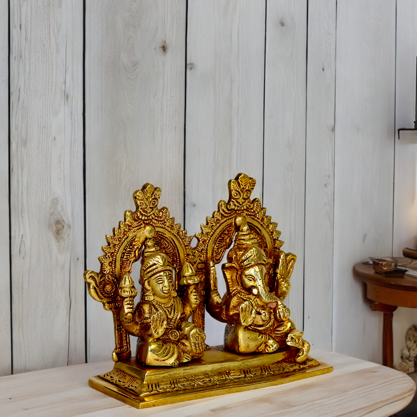 Buy Lakshmi Ganesh Solid brass idol - 4.5 inches Nikuressence