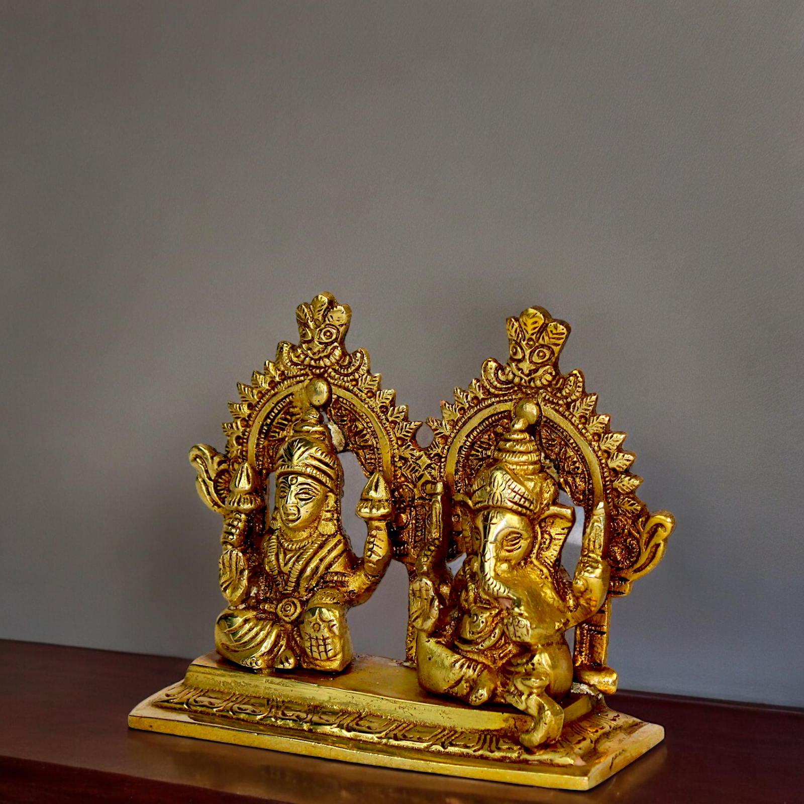 Buy Lakshmi Ganesh Solid brass idol - 4.5 inches Nikuressence