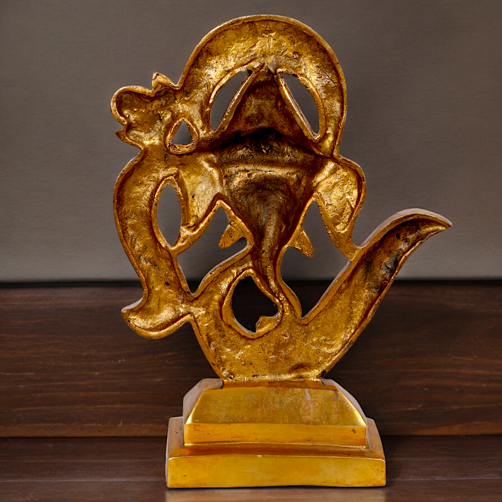 Solid Brass Ganesha Ganpati Face with Om idol - 13.5 inches Nikuressence