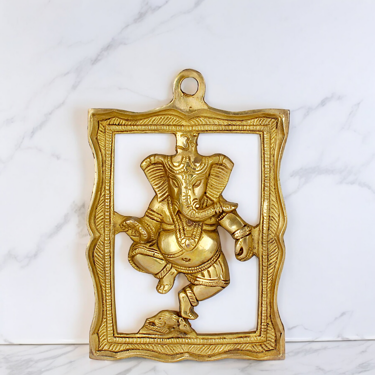 Shop Ganesh wall Hanging solid brass idol - 9 inches Nikuressence
