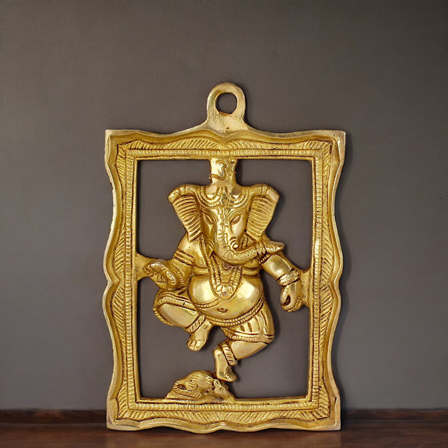 Shop Ganesh wall Hanging solid brass idol - 9 inches Nikuressence