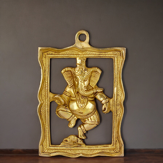 Shop Ganesh wall Hanging solid brass idol - 9 inches Nikuressence