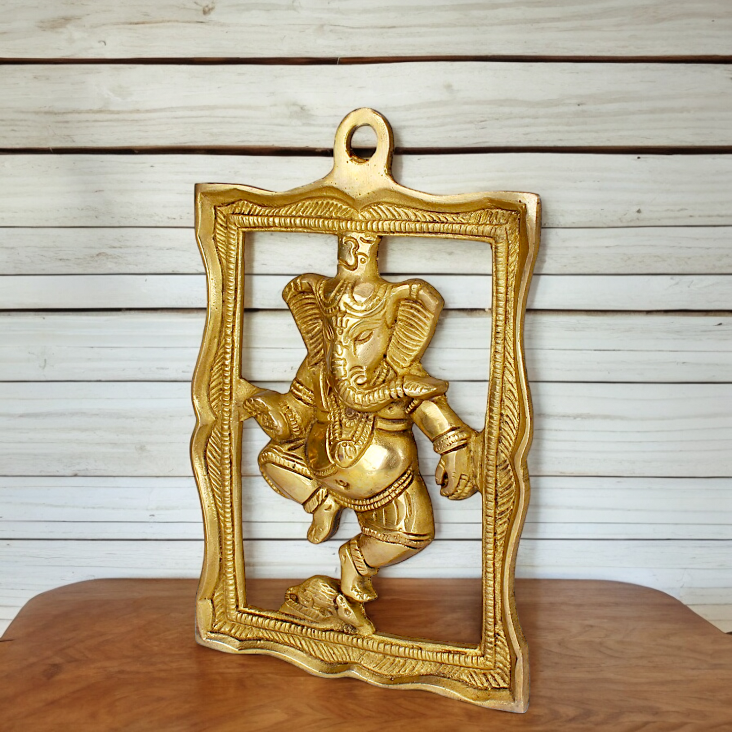 Shop Ganesh wall Hanging solid brass idol - 9 inches Nikuressence