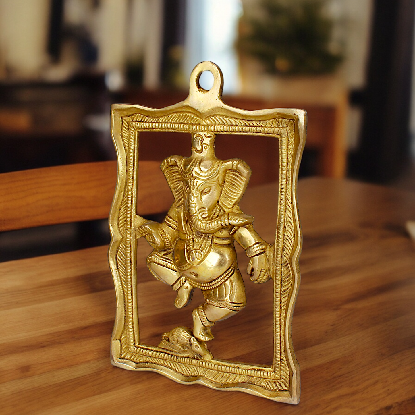 Shop Ganesh wall Hanging solid brass idol - 9 inches Nikuressence