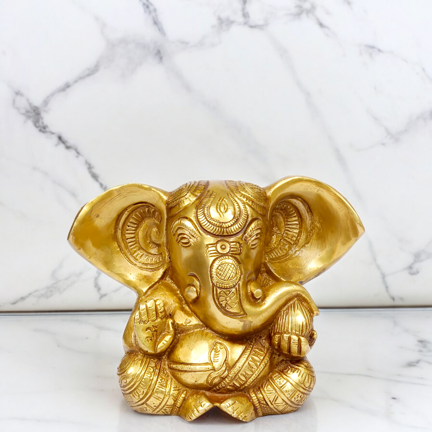 Lord Ganesha Ganpati solid brass idol- 6 inches Nikuressence