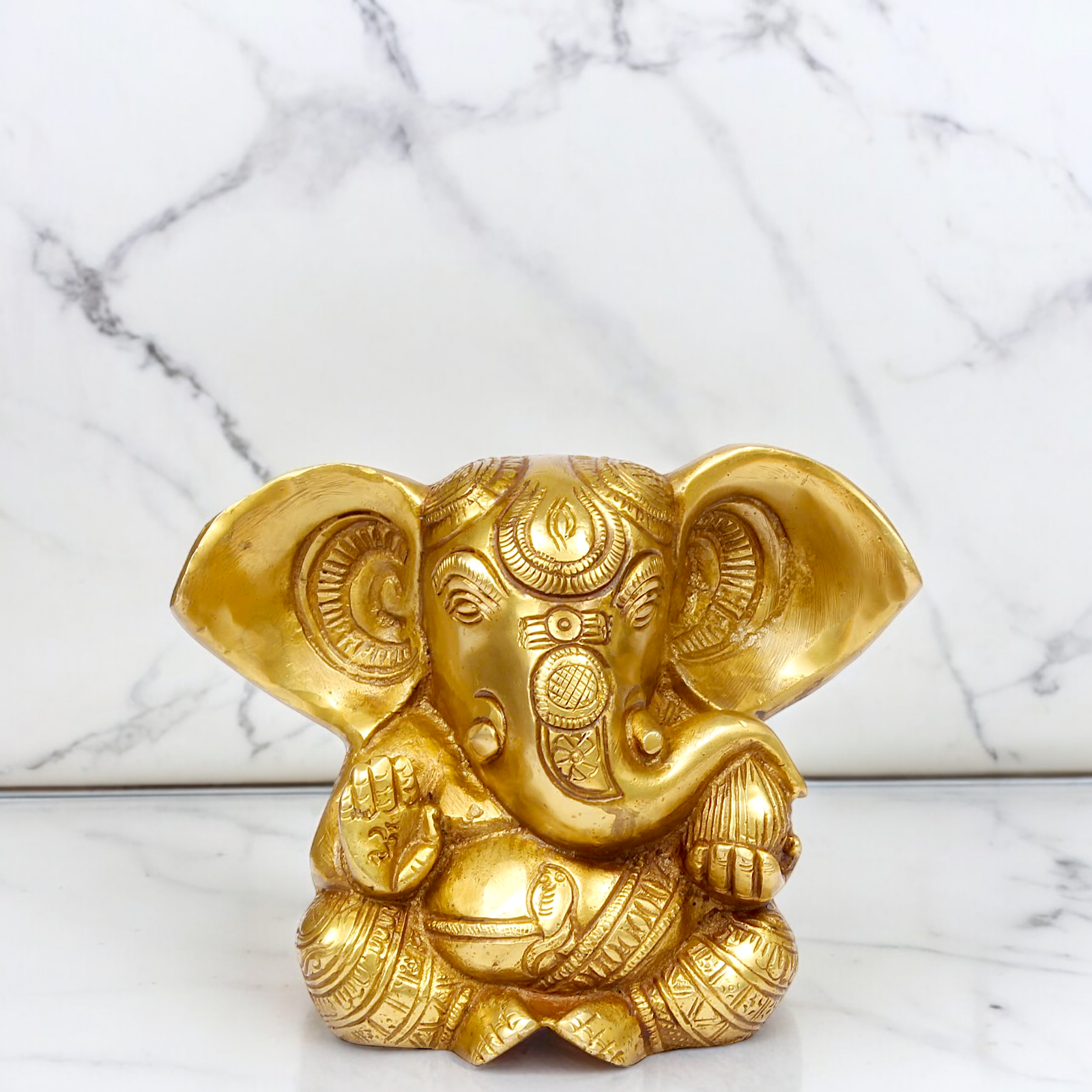 Lord Ganesha Ganpati solid brass idol- 6 inches Nikuressence