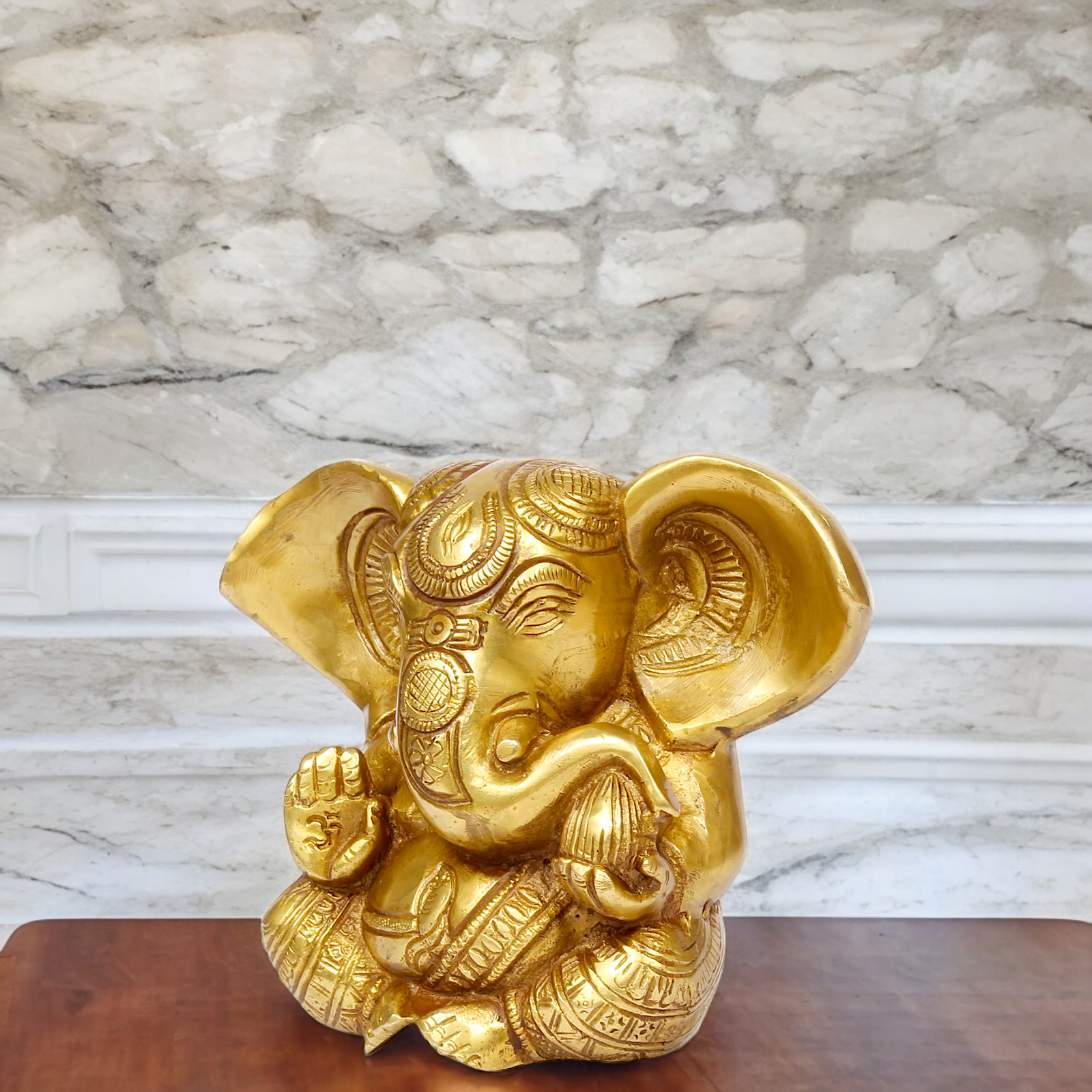 Lord Ganesha Ganpati solid brass idol- 6 inches Nikuressence