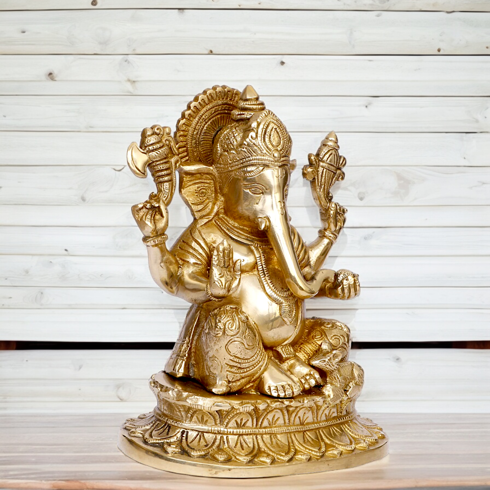 Shop Ganesh Bhagwan Solid brass idol - 8.5 inches Nikuressence