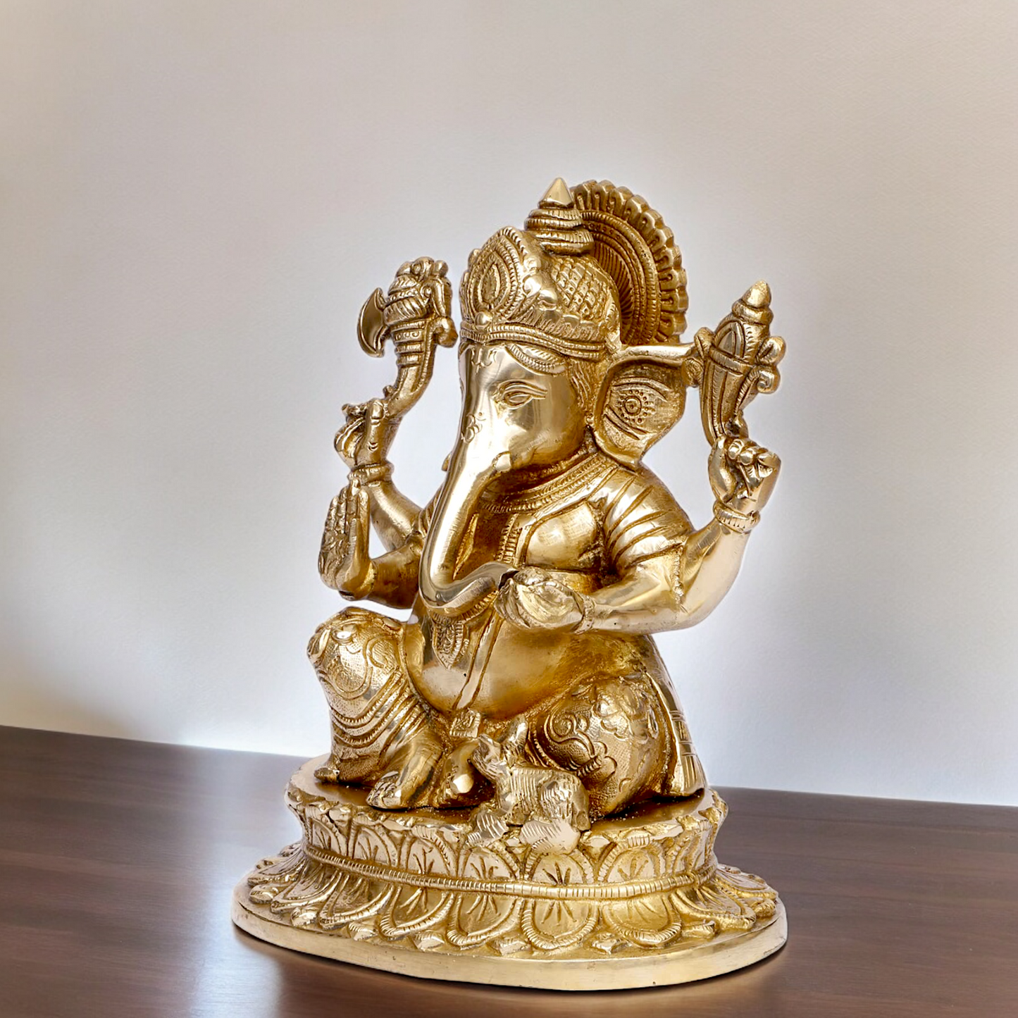 Shop Ganesh Bhagwan Solid brass idol - 8.5 inches Nikuressence