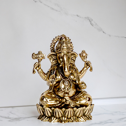 Solid Brass Vinayaka Ganesha idol - 2 inches Nikuressence