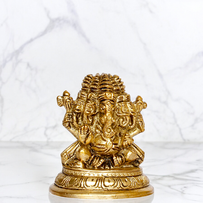 Buy Panchmukhi Ganesha Brass statues - 3 inches Nikuressence