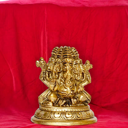 Buy Panchmukhi Ganesha Brass statues - 3 inches Nikuressence