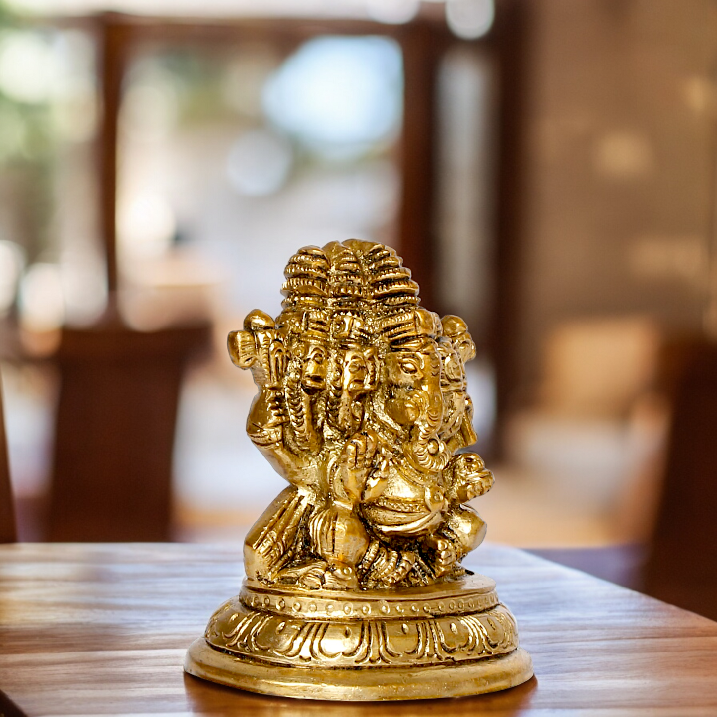 Buy Panchmukhi Ganesha Brass statues - 3 inches Nikuressence