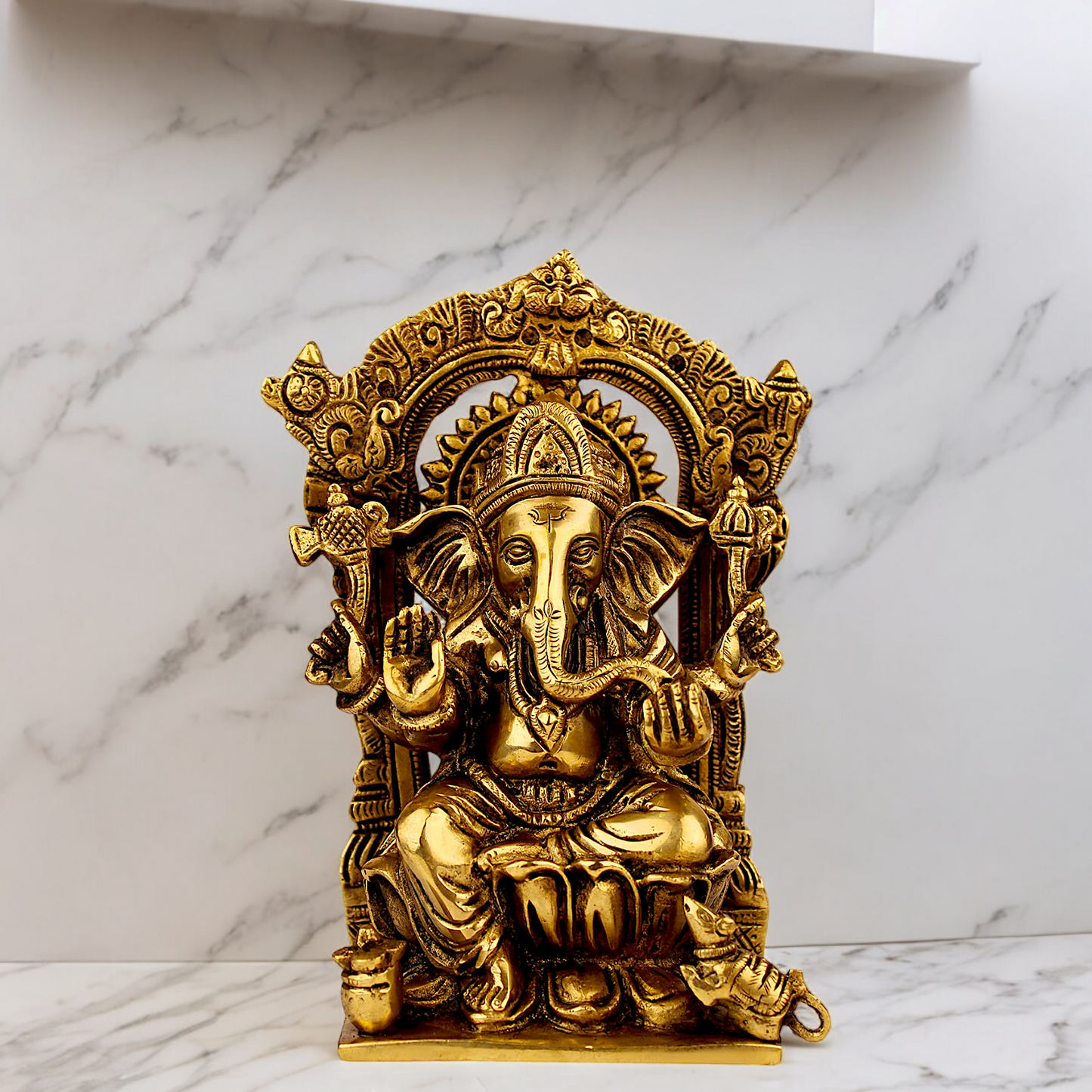 Solid Brass Vinayaka Ganesh statue - 7.5 inches Nikuressence