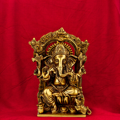 Solid Brass Vinayaka Ganesh statue - 7.5 inches Nikuressence