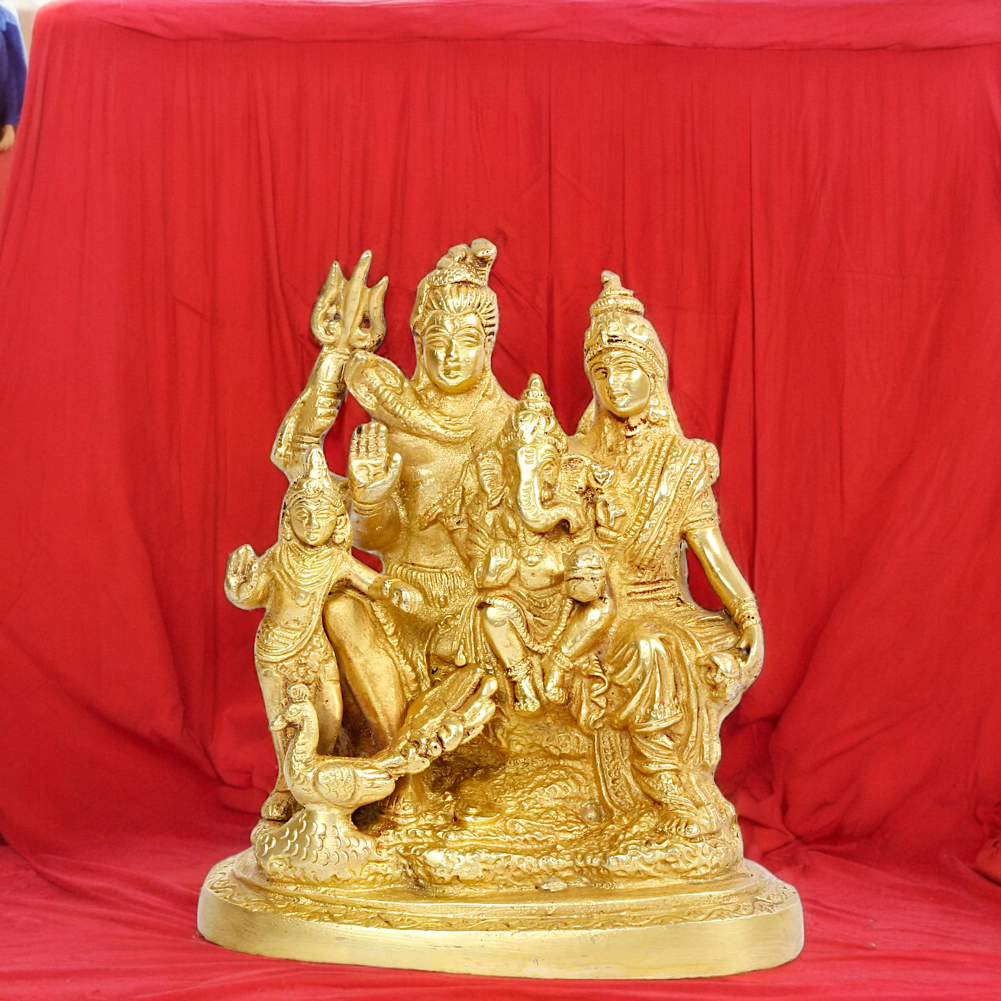 Solid Brass Shiva family Shankar ji Parivar idol - 6 inches Nikuressence