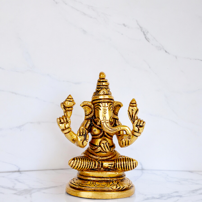 Shop Vinayaka Ganesh Solid Brass statue - 3.5 inches Nikuressence