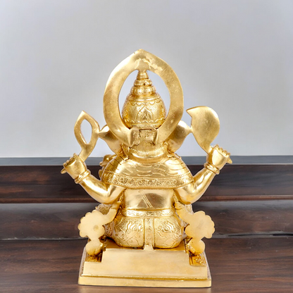 Solid Brass Ganesh Ganpati with Blessing idol - 10 inches Nikuressence