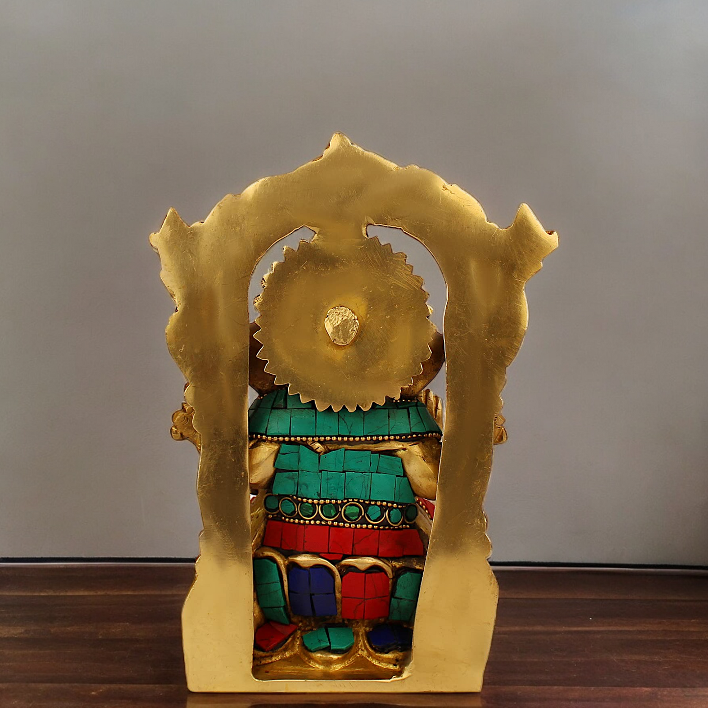 Shop Ganesha Ganpati with Blessing Brass Stone Work idol - 7.5 inches Nikuressence
