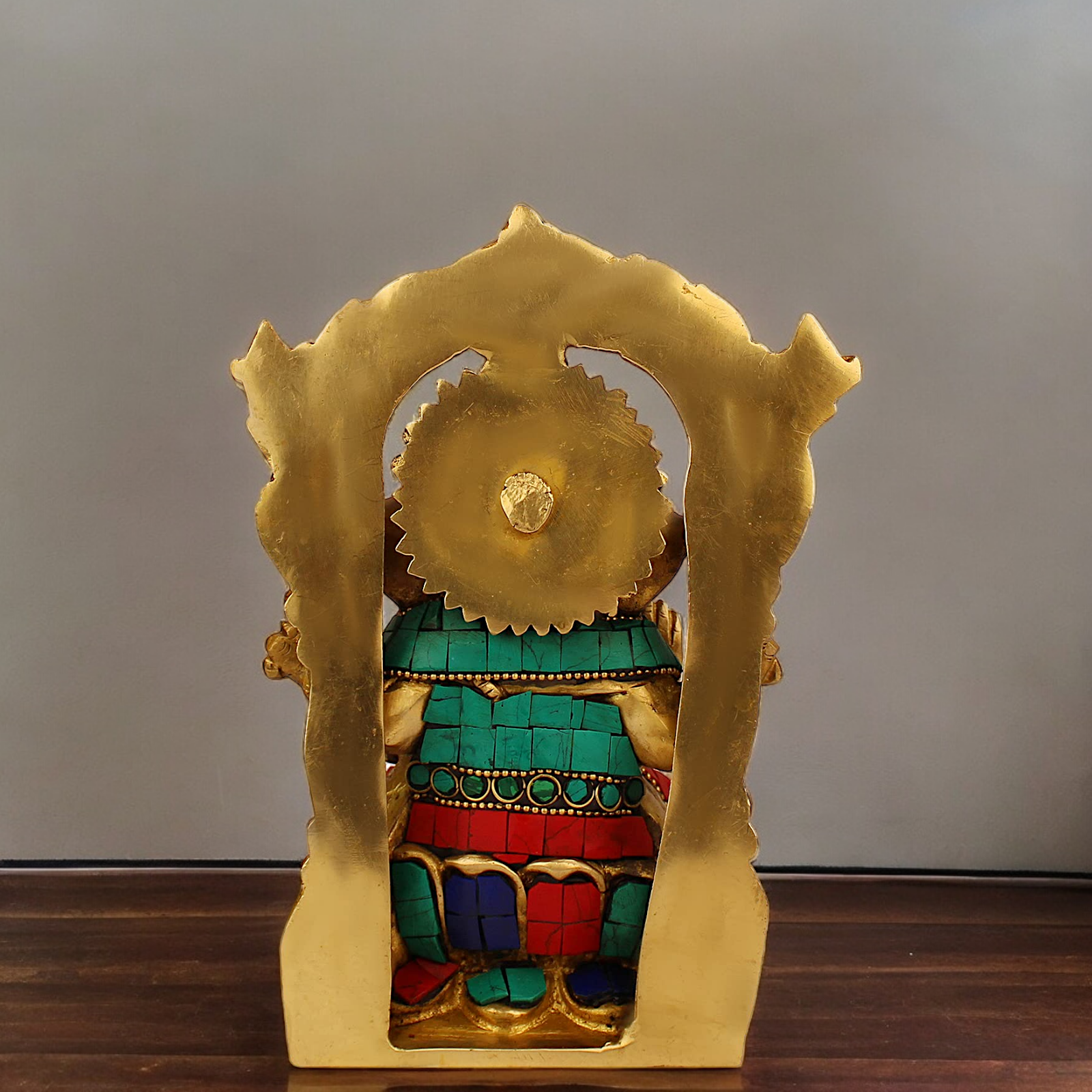Shop Ganesha Ganpati with Blessing Brass Stone Work idol - 7.5 inches Nikuressence