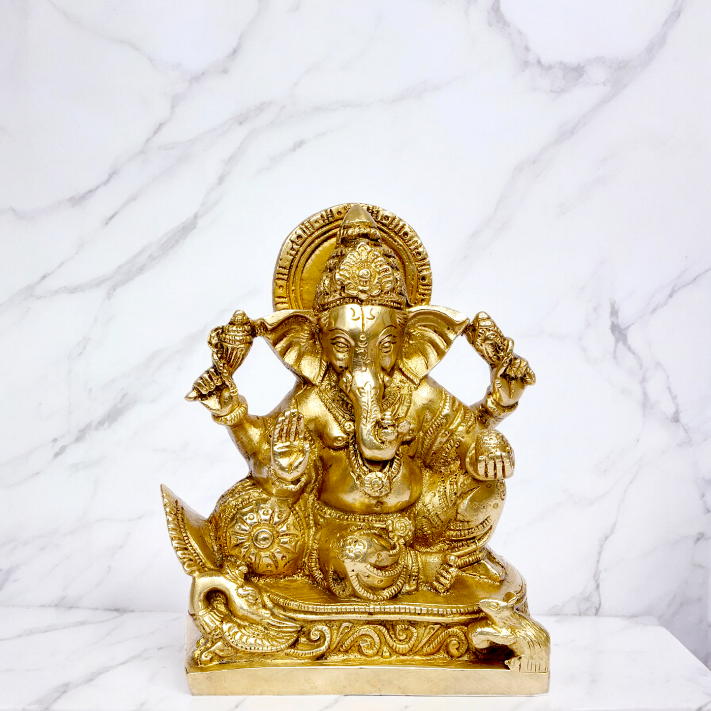 Solid Brass Ganpati Ganesha idol - 5.5 inches Nikuressence