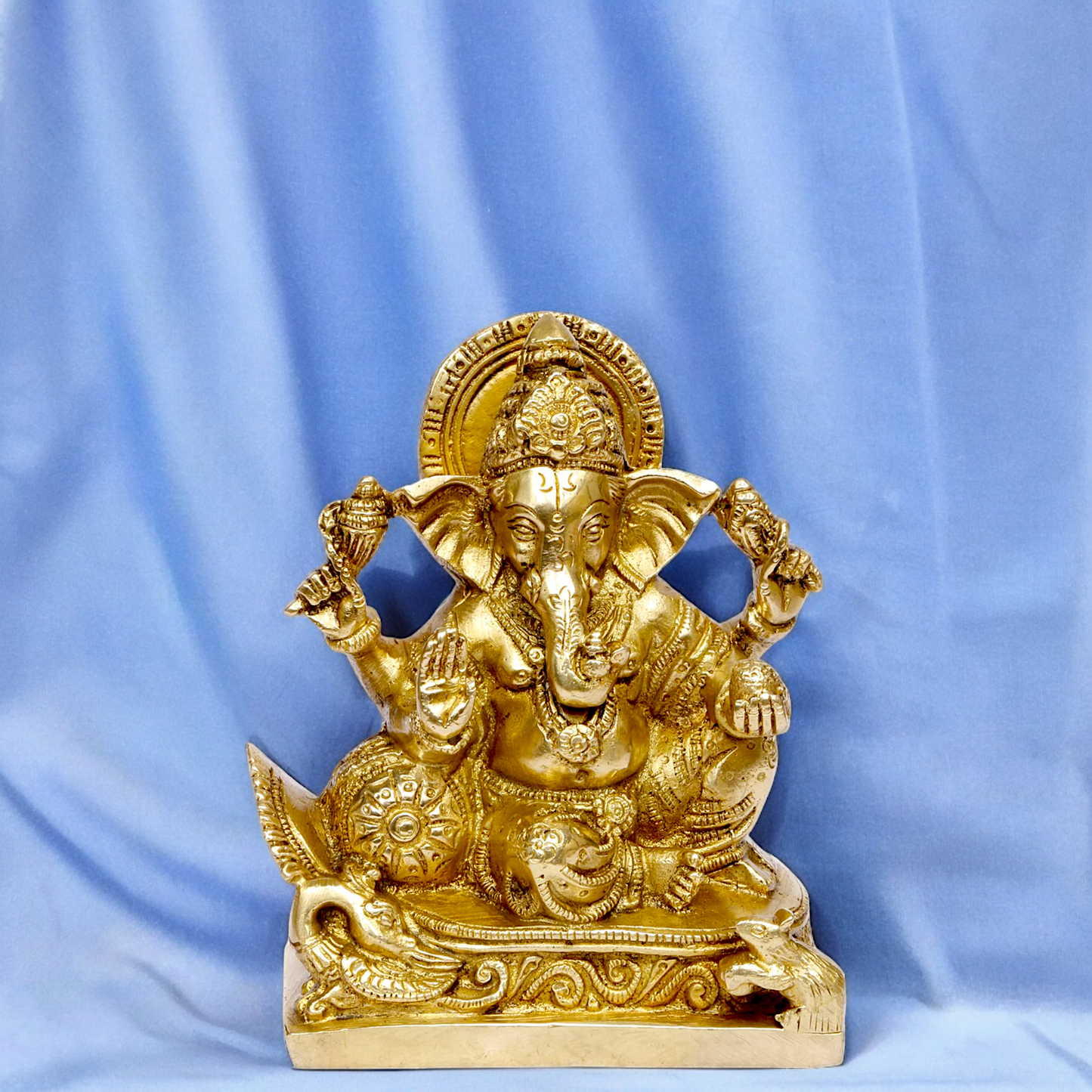 Solid Brass Ganpati Ganesha idol - 5.5 inches Nikuressence
