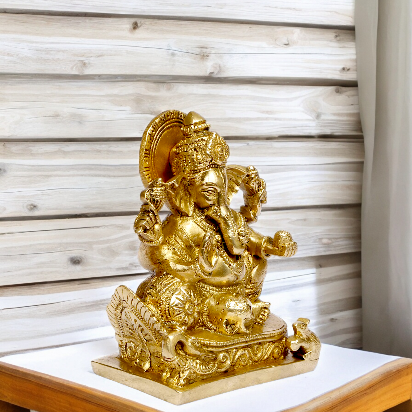 Solid Brass Ganpati Ganesha idol - 5.5 inches Nikuressence