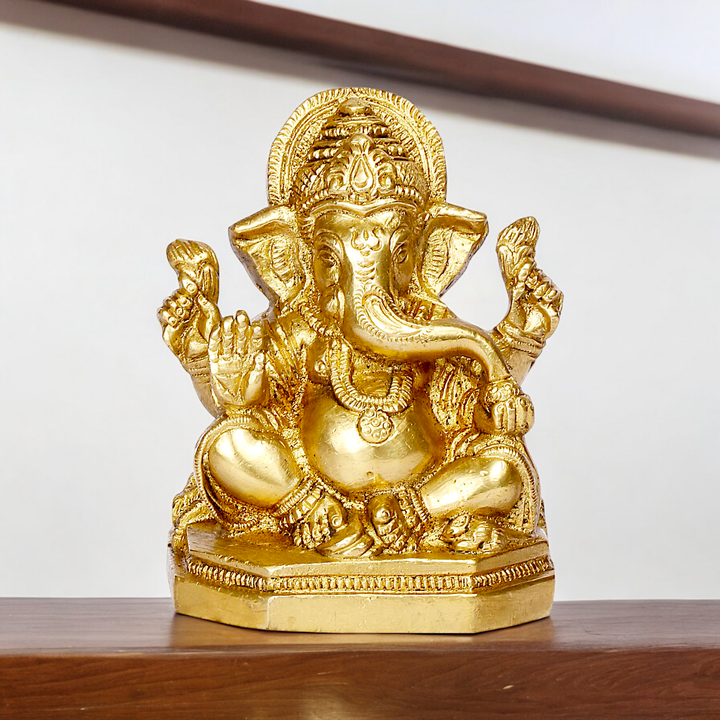 Shop Ganpati Ganesha solid brass idol - 4 inches Nikuressence