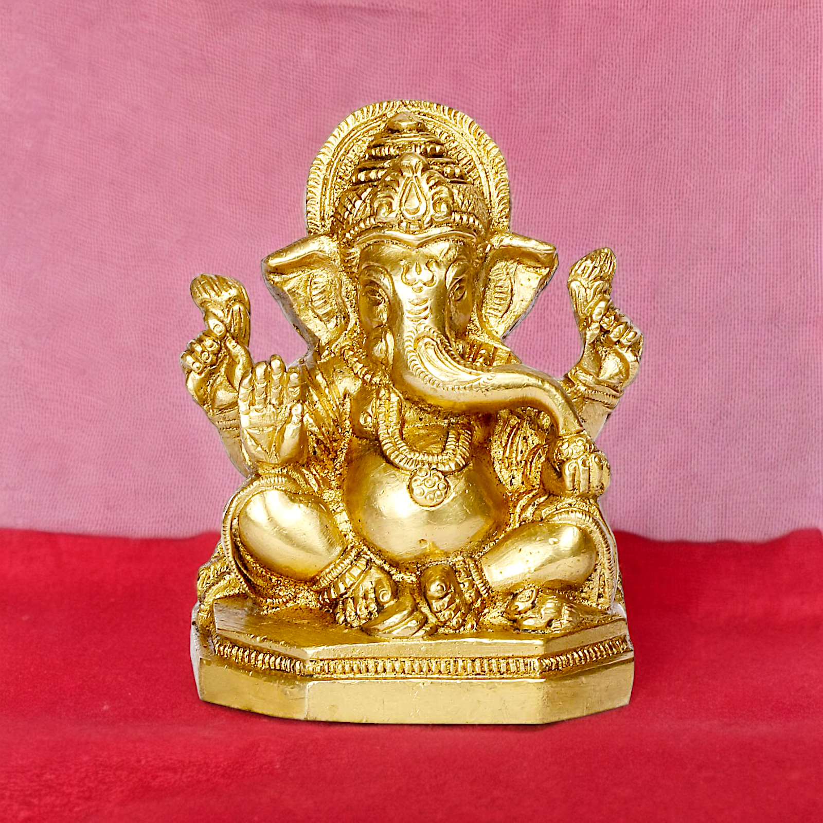 Shop Ganpati Ganesha solid brass idol - 4 inches Nikuressence