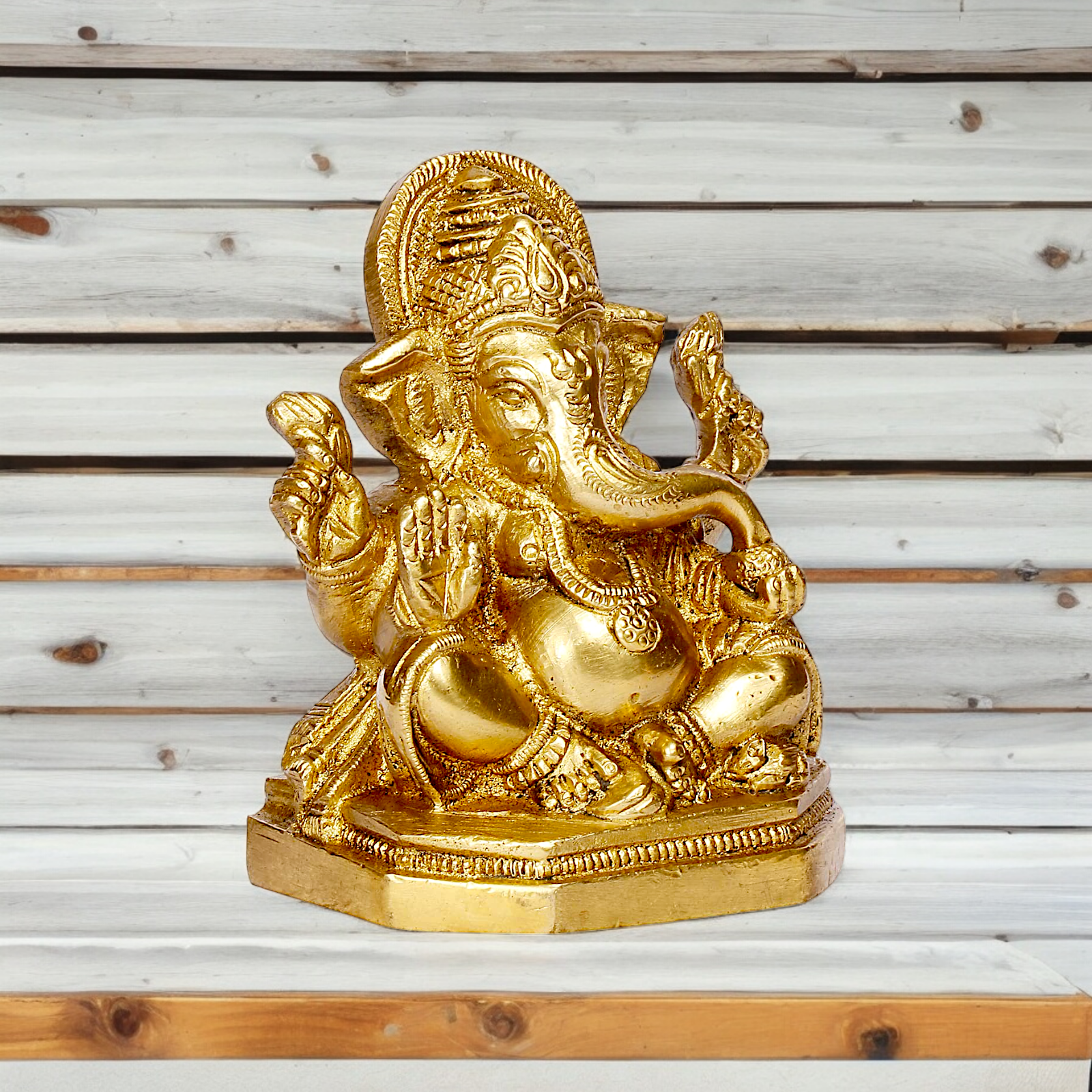 Shop Ganpati Ganesha solid brass idol - 4 inches Nikuressence
