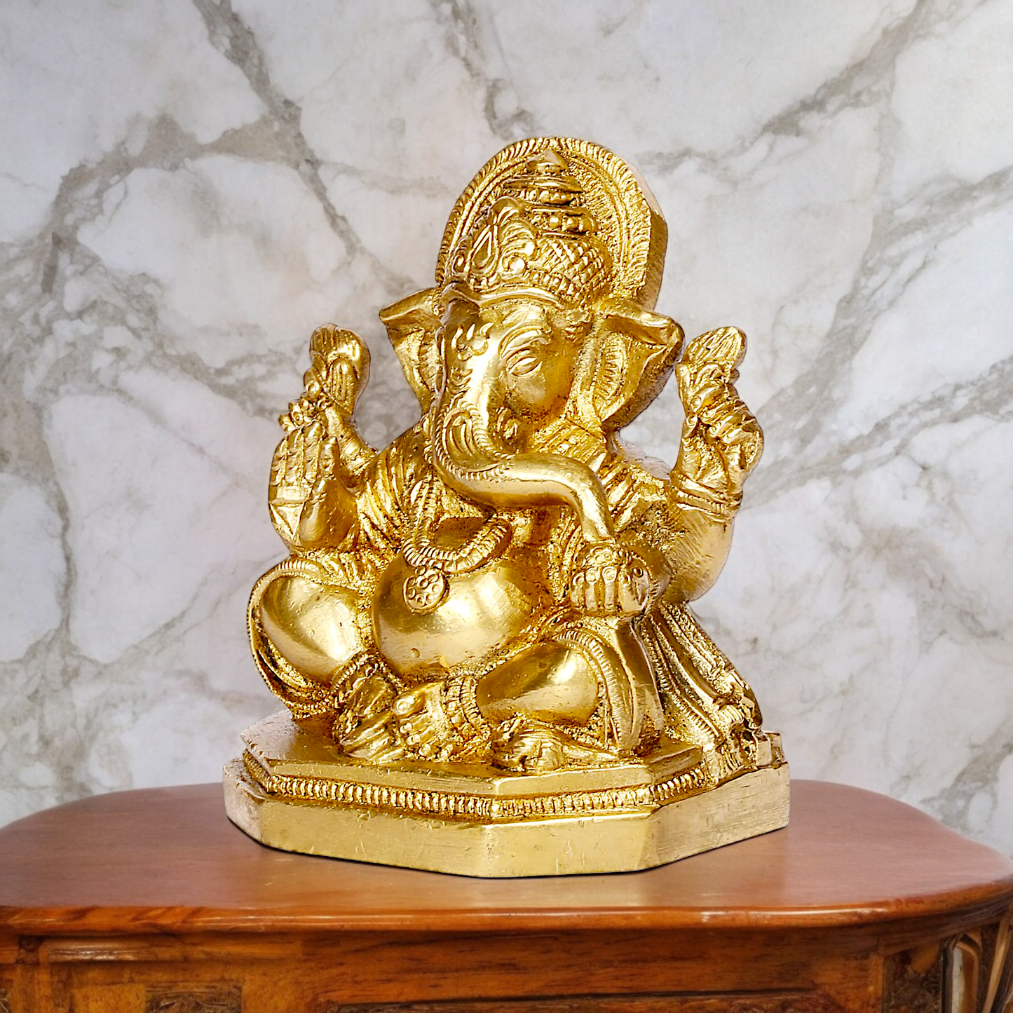 Shop Ganpati Ganesha solid brass idol - 4 inches Nikuressence