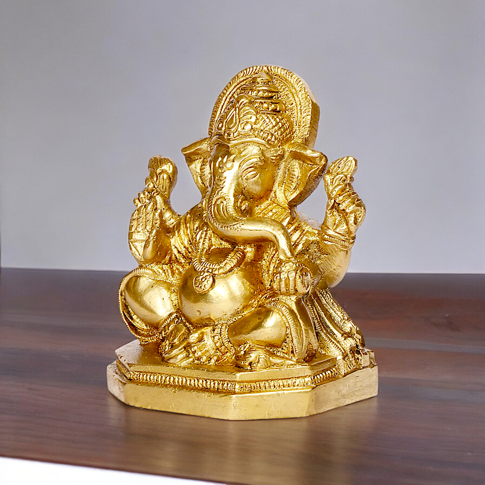 Shop Ganpati Ganesha solid brass idol - 4 inches Nikuressence