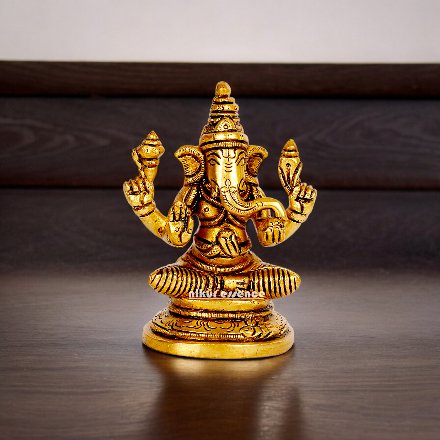 Shop Ganesh Ganpati murti Solid brass idol - 3.5 inches Nikuressence