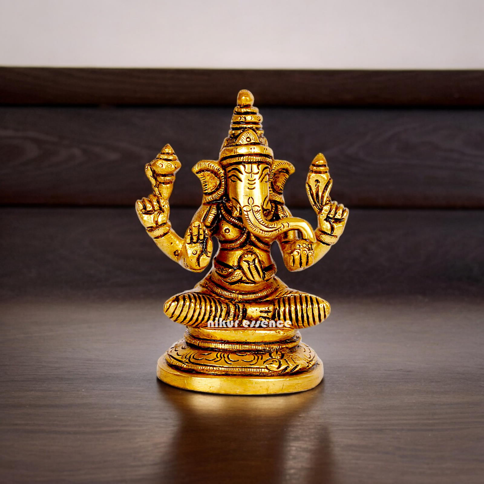 Shop Ganesh Ganpati murti Solid brass idol - 3.5 inches Nikuressence